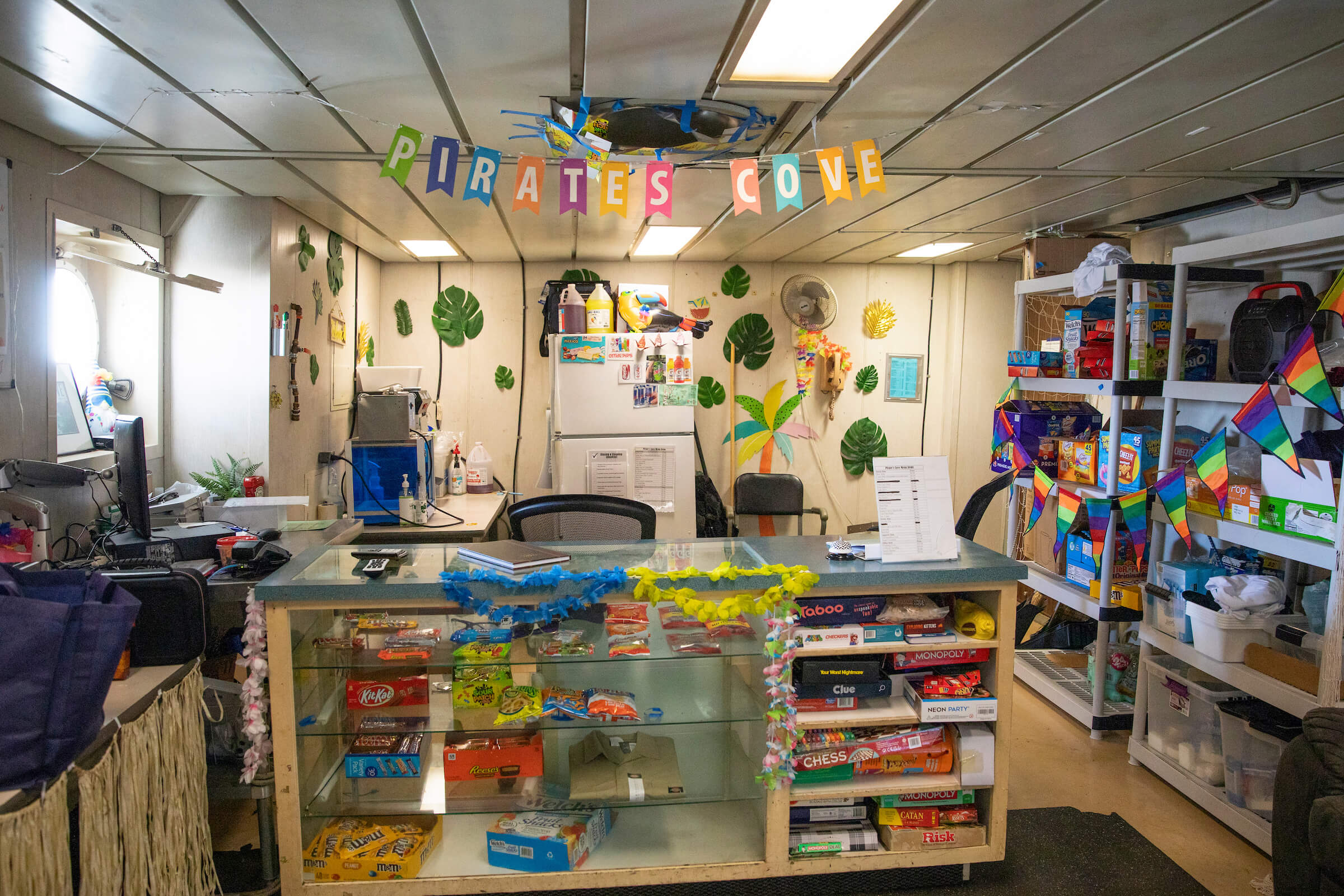 pirates cove where students can buy snacks and borrow games