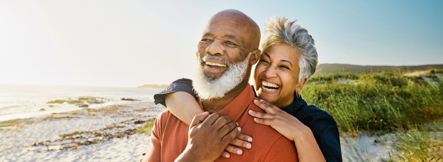 Couple smiling