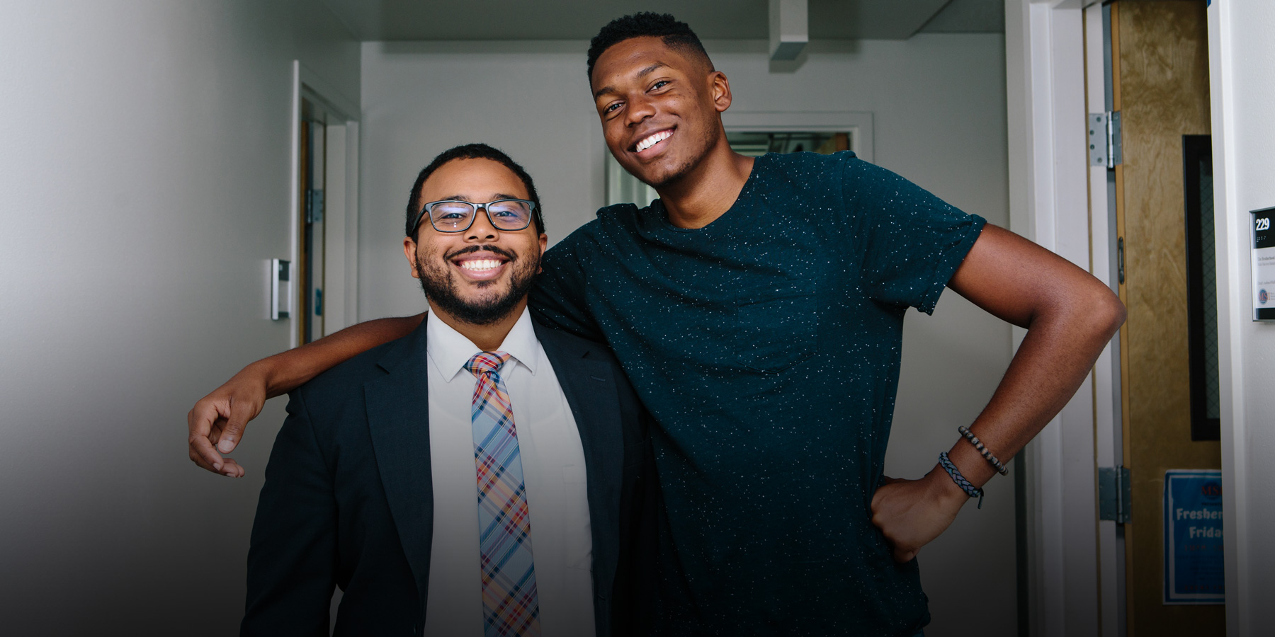 Josh poses with George Parker.