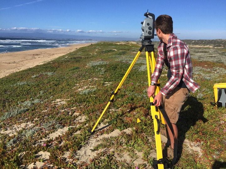 Student mapping beach