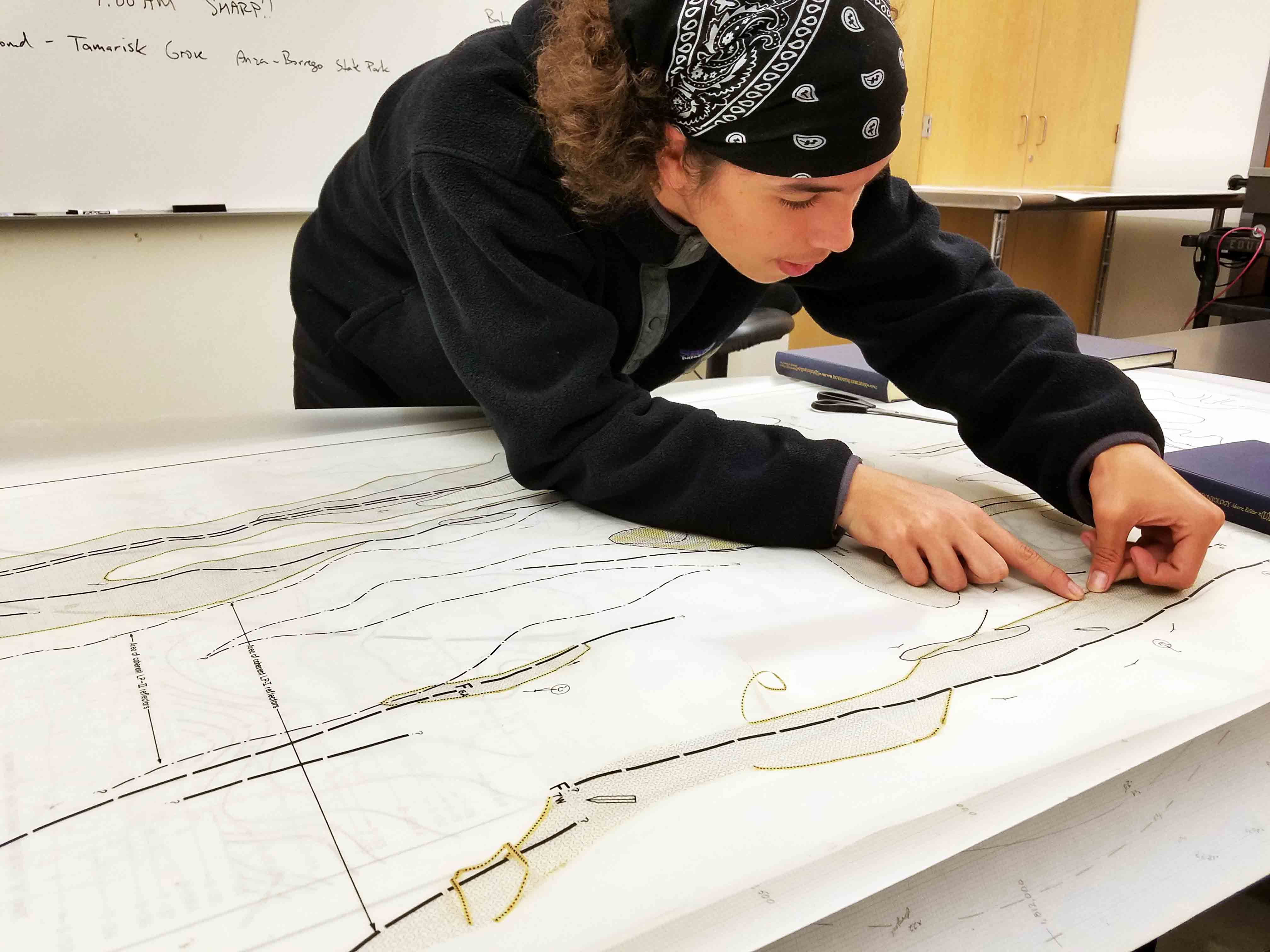 Student repairing the maps